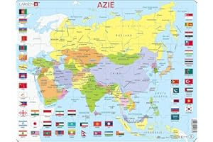 Larsen K44 Mapa político de Asia, edición en Holandés, Puzzle de Marco con 70 Piezas