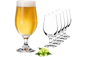 PLATINUX Coppa di birra da 300 ml (max. 400 ml) Set di 6 bicchieri da birra in cristallo
