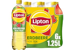 ‎LIPTON Lipton Ice Tea Strawberry, Eistee mit Erdbeere Geschmack, EINWEG (6 x 1.25 l)