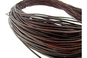 esnado Leather Cord Round 2 mm Antique Brown 30 Metres