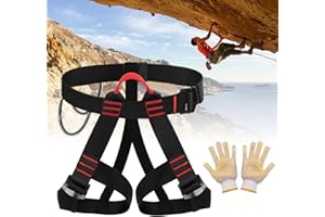 BORDEAG Ceinture d'escalade, ceinture d'escalade, demi-sangle d'escalade, ceinture de sécurité, ceinture d'escalade, sangle d'escalade fixe, sangle semi-corps pour descendre en rappel, alpinisme, escalade