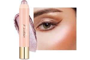 ‎OULAC Oulac Rozświetlacz w sztyfcie – połyskujący rozświetlacz do twarzy, wzbogacony o składniki odżywcze, bez grudek i ciągnięcia, metaliczne wykończenie, wegański, H3 różowy