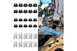 deemars 30pc Fermagli per Il Supporto Dell'asta del Cofano, Clip per Asta del Cappuccio Bianco e Nero, Accessori per Auto Cappuccio Auto Grommet Clip per la Maggior Parte Delle Auto