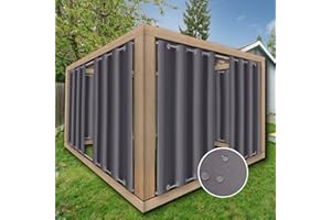ZJXSNEH Tenda da giardino con occhiello ad anello per tende da sole, impermeabile, isolata termicamente, tenda oscurante per esterni, estate Grigio (Larghezza x Alto) L220 x A270cm x 1PC