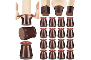 Aneaseit Taco Protector para Patas de Sillas - 2.8cm x 16uds Nogal Oscuro - Tacos Protectores de Silicona para Patas de Silla y Muebles de Madera Dura - Tamaño S