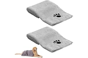 YUGUOLAN 2 Stück Hundehandtuch Extra Saugfähig, Hunde Handtuch, Handtuch Hund, Hundehandtuch Große Hunde, Extra Saugfähig Für Hunde Und Katzen, Für Katzen, Hunde Oder Andere Haustiere (75 X 35 cm)
