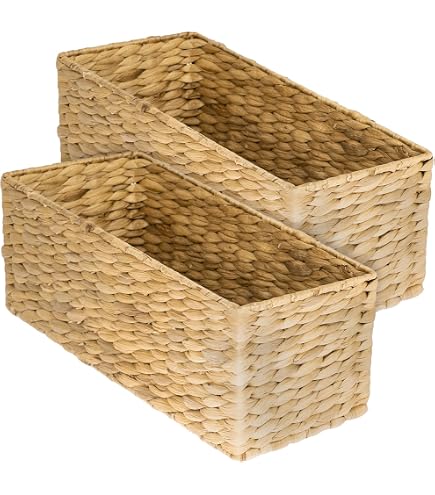 Panier En Osier Naturel Avec Couvercle – Tressé Main, 2 Tailles – Rangement Déco Salon, Salle De Bain, Chambre - 3