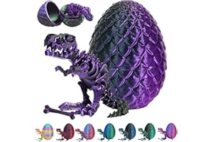 CWENDANER 3D Gedrucktes Drachenei, Realistische Dracheneier, mit Einem Voll Beweglichen Kristalldrachen, Ostern Geschenke Kinder, Schreibtischspielzeug Dinosaurier Ornament für Autos, Büros, Häuser