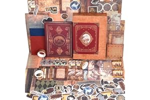 Funto Scrapbooking Kit (185 Pieces), Medieval Chapter - Magic Book, Perfect for Bullet Scrapbooking Materials, Planner, DIY Craft Collage