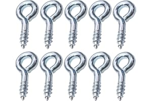 AERZETIX - C47839 - Juego de 10 piezas - Gancho ojal pitón de tornillo - Ø3x6mm - acero galvanizado - bricolaje - herramientas de montaje/ferretería