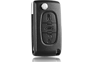 FINTERRY Obudowa Kluczyka Klucz Pilot Kompatybilny z Peugeot 207 307 407 607 807 Expert Tepee Partner Citroen C2 C3 Picasso Plurier C4 Grand Picasso C5 C6 C8 DS3 DS4 Jumpy - 3 przyciski