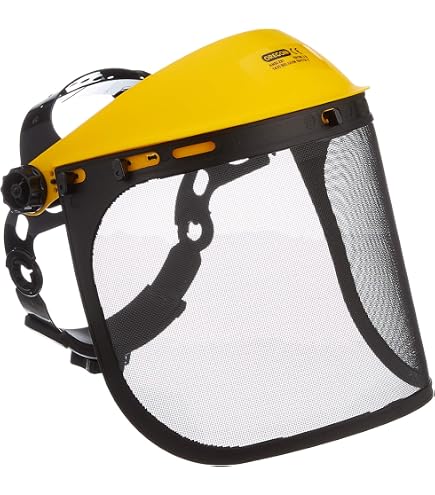 Iron Mesh Face Shield Visor – Safety Shield For Hard Hats, Weed Whacking, Yard Work, Trimming & Chainsaw Use