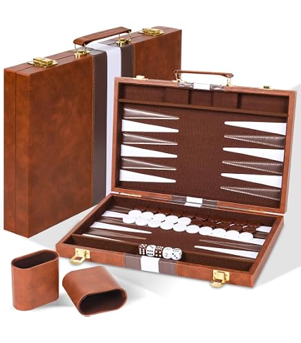 Jeu De Backgammon Classique En Bois De Hêtre – Plateau 29x35 Cm Avec Cassette Élégante Et Jetons En Sycomore