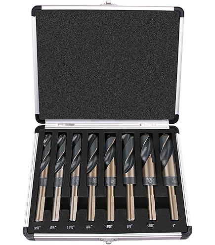 YoTmake Reduced Shank Drill Bit Set (8-Piece) | 1/2" Shank, 9/16" To 1" Sizes, M2 HSS, 135° Split Point, Aluminum Case - View #9