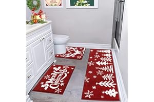 Enyhom Świąteczny zestaw mat łazienkowych (łoś, 45 x 65 + 45 x 120 + U50 x 60 cm)