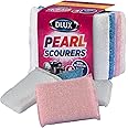 Zale Yardley Sponges Scrubbing Scourer Pad, 4pk Pearl Scented Non Scratch Scourers, Washing Up Scourer Non Scratch Scrub Plus Scouring Pad Ball - Easy Grip Cleaning Pots Pans