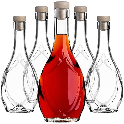 KADAX Glasflaschen 250 ml mit Korken, 5er-Set