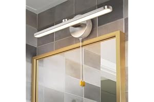 MantoLite Lámparas de Pared para Cuadros y Expositores, 40CM 12W Interior Iluminación Luz de Espejo Con Interruptor IP44 3000K Aplique de Pared Baño Luz de Cuadro Níquel Lámpara de Lectura Cabecera