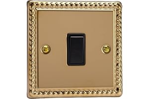 Varilight - 1G 1 or 2W 10A Switch Georgian Brass - XG1B