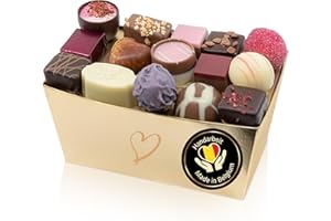 ‎EPRALINCHEN ePralinchen handverarbeitete belgische Luxus-Pralinen | Love Edition 500g | Pralinenmischung für Verliebte mit Frucht, Nougat, Champagner uvm. | mit Alkohol | köstliche Schokolade made in Belgium