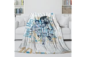 REIPOL Messi Flannel Blanket - Football Warm Blanket for Warmth and Happiness on a Colder Night - Children Adults - Christmas Birthday Wedding Gift 40 x 50 inches (100 x 130 cm)