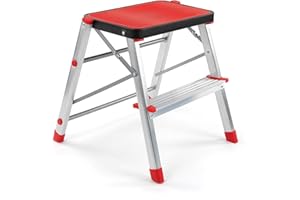 VIEIRA HOME Escabeau 2 marches Pliable échelle de Cuisine Aluminium Marche Pied - Fabriqué en EU