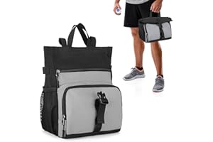 PGmoon Wiadro kredowe do wspinaczki i boulderingu, pojemnik na kredę z 2 kieszeniami zapinanymi na zamek błyskawiczny, 2 kieszeniami bocznymi i 4 uchwytami na szczotki.