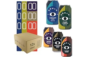 Brulo Non-Alcoholic Beer 12 Pack Mixed Discovery Set Alcohol Free Craft Beer Low-Calorie Drinks Vegan Great Gift Dry January