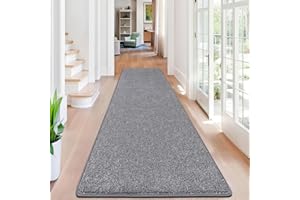 SHACOS Hallway Runner Rug Non Slip Grey 80x300cm Dirt Trapper Runner Indoor Washable Kitchen Mat Rubber Backed Long Hall Rugs Heavy Duty Floor Carpet Mat for Entryway, Laundry Room, Bedroom