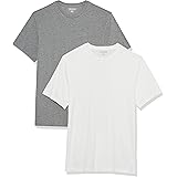 Amazon Essentials T-Shirt Girocollo a Maniche Corte Slim Uomo, Pacco da 2
