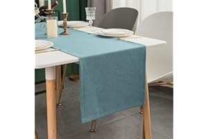 Simurq Tischläufer Modern | Tischläufer Abwaschbar – Wasserabweisend - Lotuseffekt | Tischläufer Outdoor - Pflegeleicht | Tischläufer Blau | Table Runner Tischband (Blau, 30x120 cm)