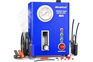 MOTOCOCHE T105 Maquina Humo Coche EVAP Maquina de Humo para Detectar Fugas Con manómetro Tamaño de Humo Ajustable Apto Detectador de Fugas de Humo para todos los Coches, Motos y Camiones