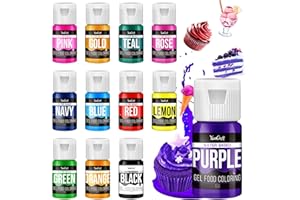 YUMCRAFT Lebensmittelfarbe Gel - 12 Farben x 13g Hoch Konzentriert Gel Lebensmittel Farbe zum Kuchen, Backen, Ostereiern, Getränken - Zuckerfrei Food Coloring für Fondant, Zuckerguss, Slime, Tortendeko