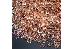 ZoZoMaiy 4200 szt. Akrylowe kryształy, diamenty, różowe złoto, akrylowe diamenty, stras, stół, konfetti, dekoracje ślubne, 4 rozmiary, dekoracja na ślub, walentynki, rocznicę, rękodzieło, 4200 szt