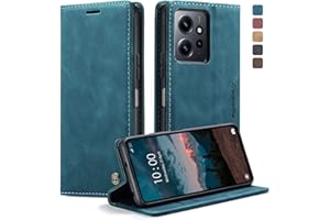 KZB Funda para Xiaomi Redmi Note 12 4G Cuero Premium Fundas con Tapa Libro Móvil Flip Case Protección Ranura Tarjeta Soporte Magnético Carcasa para Xiaomi Redmi Note 12 4G - Azul-Verde