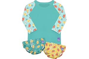 Bambino Mio, Set Nuoto, Combo Top Nuoto e Costumino Contenitivo, Tropicale, Larga (2+ Anni)
