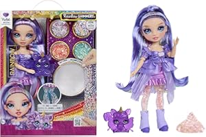 Rainbow High Rainbow Shimmers with Slime - Violet, Purple - 28cm Fashion Doll, Comes with a Slime Kit and a Pet Squirrel, Suitable for Children Ages 4+