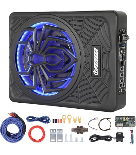 2025 Upgraded Slim 10" 1200W Under-Seat Car Subwoofer With Built-in Amp | Powerful Bass, Blue LED, Remote Control, Universal Fit - View #11