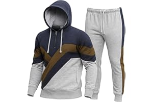 Love My Fashions® Mens Tracksuit Set 2 Piece Sweat Suit Full Zip Polyester Tracksuits Hooded Activewear Suit Jogging Bottoms