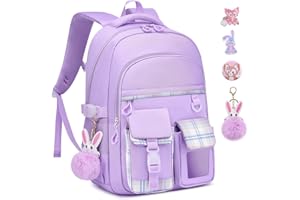 HANXIUCAO Cartable Fille Primaire, Kawaii Sac a Dos, Avec compartiment pour ordinateur portable pour Enfants de 6 à 12 Ans