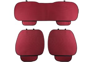 Auto Accessori Lupex Funda de Asiento de 3 Piezas Universal para Coche | Protector de Asiento 2 Delantero y 1 Trasero | Protector Comfort para el Interior del automóvil (Silk Ice Rojo)