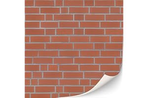 TEXTURKONTOR 3 Sheets Self-Adhesive Brick Wall Cladding for Dollhouses Scale 1:12 (Smooth Red)