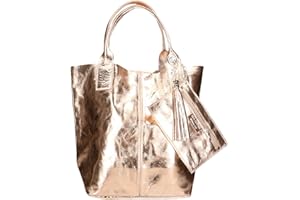 Chicca Borse Borsa a Mano Donna in Pelle Made in Italy 42x35x15 Cm