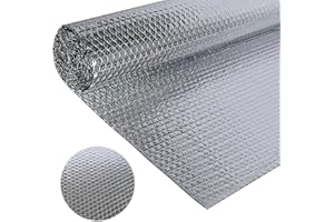 SDLDEER Doppelseitige Aluminiumfolie Isolierung 60 cm X 3 m,3mm Dicke Isolierfolie Dämmfolie Reflexionsfolie, Alu-Luftpolsterfolie Heizkörper Isolierung für Fahrzeuge, Dächer, Fenster, Rohre usw