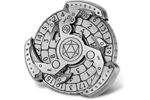KELLER & WEBER DND Wheel Dice Spiner, 7-in-1 Fingertip Gyro, DND Starter Set, 7-in-1 Metal DND Dice Set, DND Gifts with Dragon Logo Gift Box, Tabletop Games, Role Playing Board Game Accessories, Silver