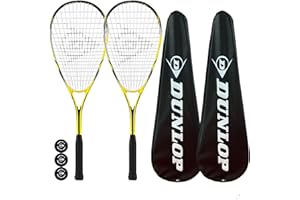 Racketworld Dunlop Nanomax Lite Ti Squash Racket Twin Set, includes Covers & 3 Squash Balls
