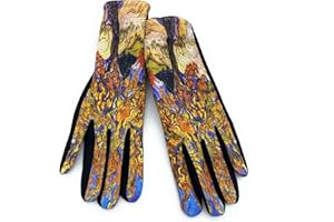 GOODFORGOODS Goods4good Guantes para mujeres y señoras, de otoño e invierno, con pantalla táctil y diseño de pinturas de los famosos pintores: Van Gogh y Klimt. Talla única.
