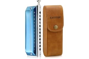 East Top Upgrade Armonica cromatica Chiave di Do, 12 fori Armonica professionale a 48 toni per adulti, studenti e amanti dell'armonica con coperchio blu (EAP-12)