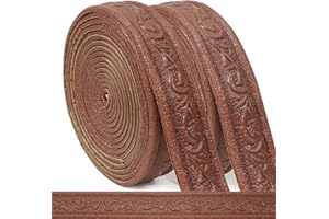 WAPANE Modanature da Parete Autoadesive con Rilievo – Bordure Decorative Adesive in Schiuma per Cucina e Bagno, Greca Adesiva Classica per Piastrelle e Specchi Marrone