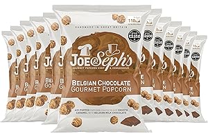 Joe & Seph's Belgian Chocolate & Caramel Popcorn (12x23g) | 1 Star Great Taste Award, gourmet popcorn, air-popped popcorn, popcorn bag, on the go snack, salted caramel, chocolate popcorn
